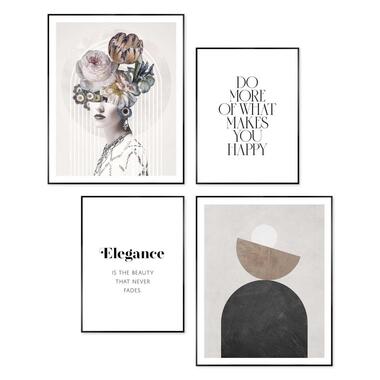 Set poster met lijst - Abstracte stijl product