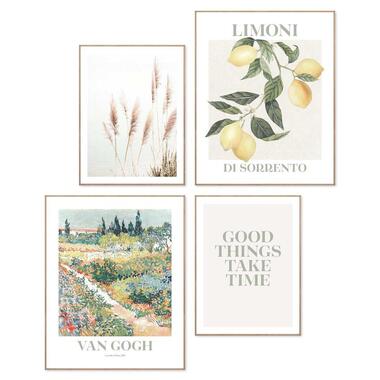 Set poster met lijst - Van Gogh tuin in bloei product