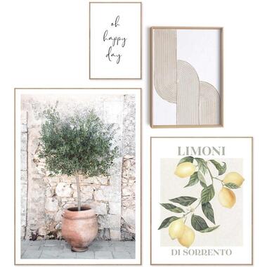 Set poster met lijst - Italiaanse sfeer