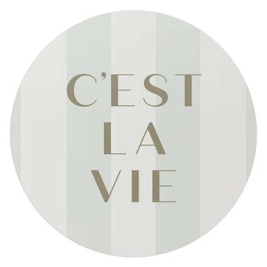 Glasschilderij C'est la vie - Ø 70cm - Beige product