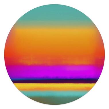 Glasschilderij Kleurrijke horizon - Ø 50cm - Bont product