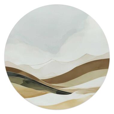 Glasschilderij Neutrale natuur - Ø 50cm - Beige product