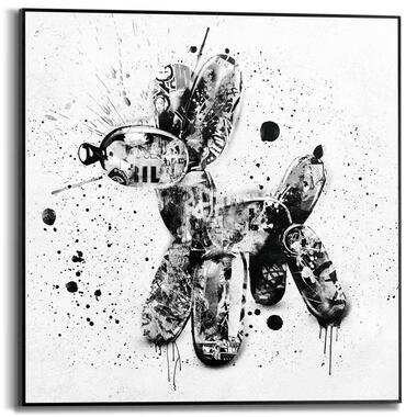 Schilderij Ballonhond - 50x50cm - Zwart-Wit product