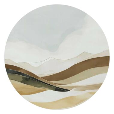 Glasschilderij Neutrale natuur - Ø 70cm - Beige product