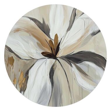 Glasschilderij Klassieke bloem - Ø 70cm - Beige product
