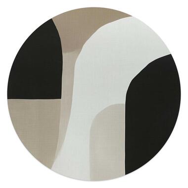 Glasschilderij Abstracte sfeer II - Ø 50cm - Beige product