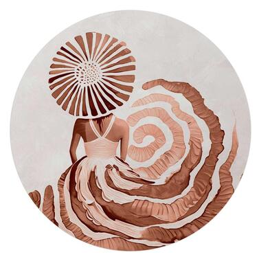 Glasschilderij Ronde jurk terracotta - Ø 70cm - Oranje product