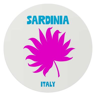 Glasschilderij Sardinië - Ø 70cm - Roze product