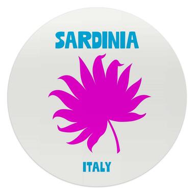 Glasschilderij Sardinië - Ø 50cm - Roze product