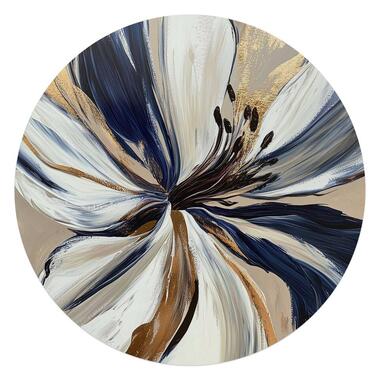 Glasschilderij Glamour bloem - Ø 70cm - Blauw product