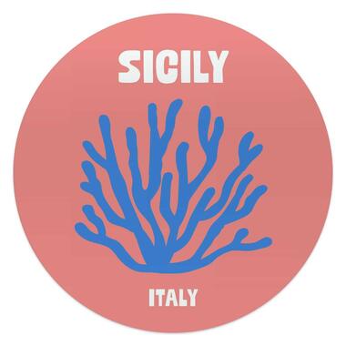 Glasschilderij Sicilië - Ø 50cm - Roze product