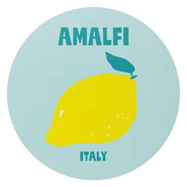 Glasschilderij Amalfi - Ø 70cm - Blauw product