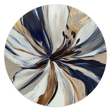 Glasschilderij Glamour bloem - Ø 50cm - Blauw product