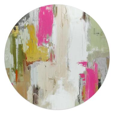 Glasschilderij Abstracte harmonie - Ø 50cm - Bont product