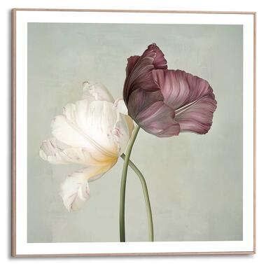 Schilderij Tulips - 50x50cm - Groen product