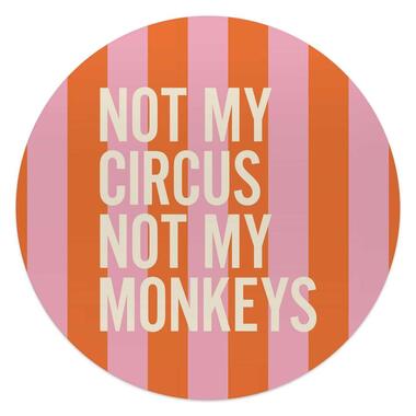 Glasschilderij Niet mijn circus - Ø 50cm - Oranje product