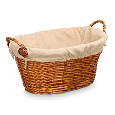 Rieten opberg mand - gevlochten riet - bruin - 54 x 37 x 30 cm product