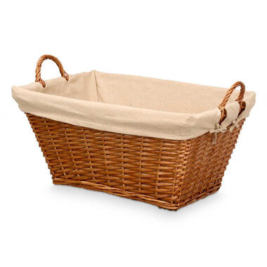 Rieten opberg mand - gevlochten riet - bruin - 65 x 43 x 35 cm product