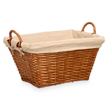 Rieten opberg mand - gevlochten riet - bruin - 52 x 35 x 30 cm product