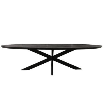 StarFurn Eettafel Zwart Hout/Metaal - 210x100x76cm - Brandy product