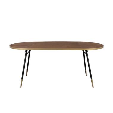 Housecraft Denise Eettafel Hout Ovaal 200x90 cm Bruin/ Goud product