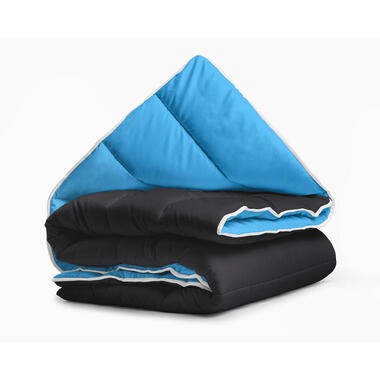 Dekbed zonder Overtrek – Incl. Kussenslopen – Wasbaar – Zwart/Blauw product
