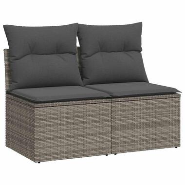 vidaXL Loungebank 2 zits met kussens poly rattan - Grijs 110x62x69 cm product