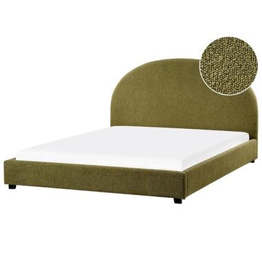 VAUCLUSE - Tweepersoonsbed - Olijfgroen - 160 x 200 cm - Bouclé product