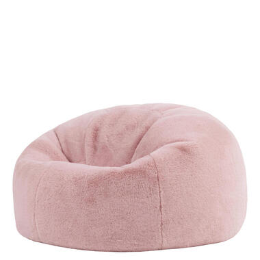 icon - Kingston Zitzak Fauteuil - Fluffy Pluche Imitatiebont - Oud roze