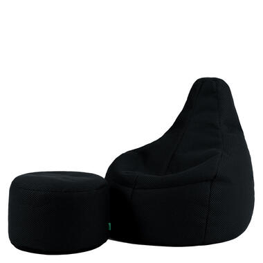 icon - Dalton Zitzak Fauteuil met Poef - Gaming - Zwart