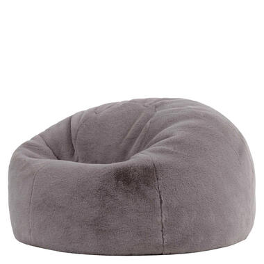 icon - Kingston Zitzak Fauteuil - Fluffy Pluche Imitatiebont - Grijs