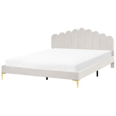 SAUVIAN - Bed - Gebroken wit - 180 x 200 cm - Fluweel product