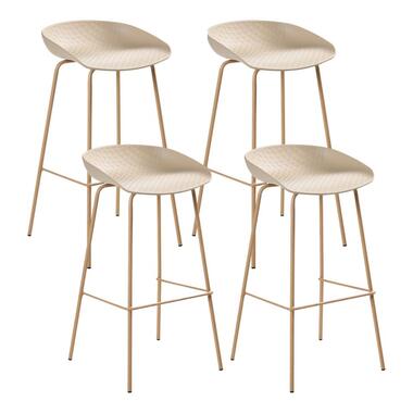 VENLO - Set van 4 barstoelen - Beige - Synthetisch materiaal product