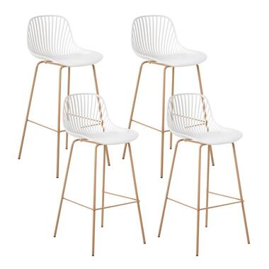 KLEVE - Set van 4 barstoelen - Wit - Synthetisch materiaal product
