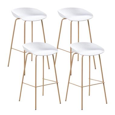 VENLO - Set van 4 barstoelen - Wit - Synthetisch materiaal product