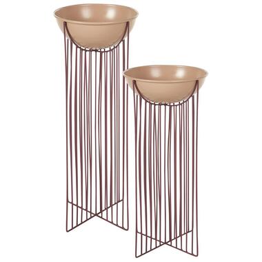 FICARIA - Bloempot set van 2 - Roze - Metaal product