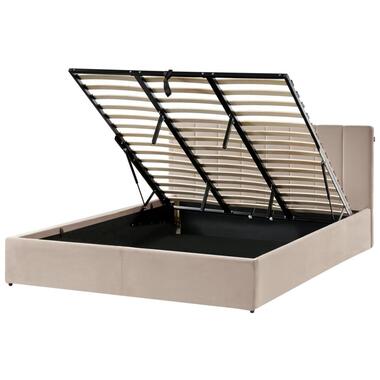DREUX - Bed met opbergruimte - Taupe - 180 x 200 cm - Fluweel product