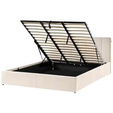 DREUX - Bed met opbergruimte - Lichtbeige - 180 x 200 cm - Fluweel product