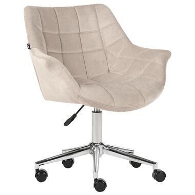 LABELLE - Bureaustoel - Beige - Fluweel
