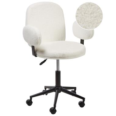 MORAGA - Bureaustoel - Gebroken wit - Bouclé product