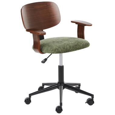 GUNNISON - Bureaustoel - Donkerhout/Groen - Chenille product