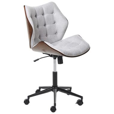 LOMPOC - Bureaustoel - Donkerhout/Grijs - Linnen product