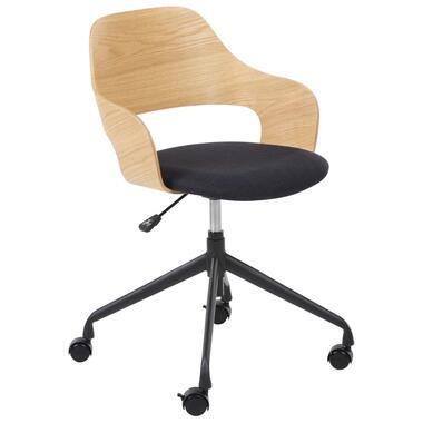 NOVATO - Bureaustoel - Lichthout/Zwart - Linnen product