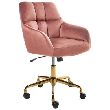 PALMDALE - Bureaustoel - Roze - Fluweel product