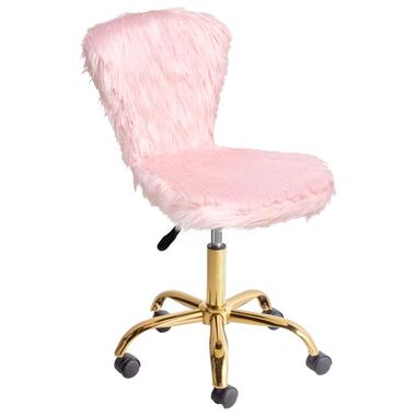 MARGATE - Bureaustoel - Pastelroze - Kunstbont product
