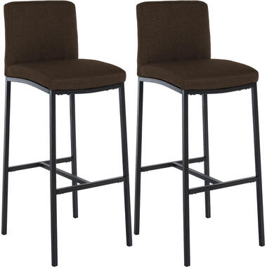 CLP Set van 2 Barkruk Freeport zwart Frame - Stof - bruin product
