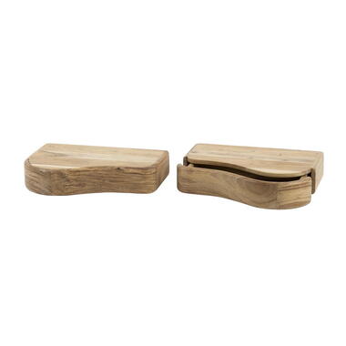 Nachtkastje Naturel Hout - Set van 2 - 40x25x8cm -Organic product