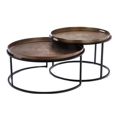 Salontafel Brons - Set van 2 - 79x79x45cm - Julie