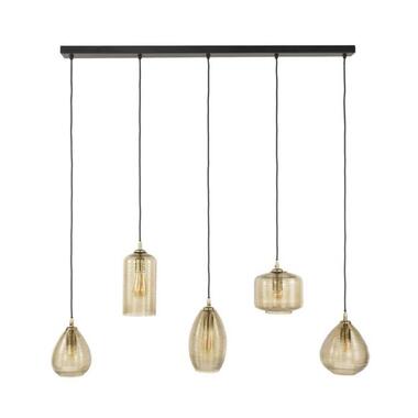 Hoyz Collection - Hanglamp Stripe Glass Horizontal 5-lichts - Smoke Bruin Glas