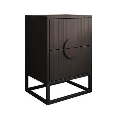 Meubella Nachtkastje Allegany Zwart 38 cm